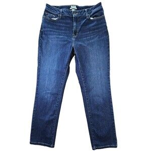 LL Bean Jeans Womens Classic Fit Straight Leg Blue Jeans Mid Rise Size 14 M/T
